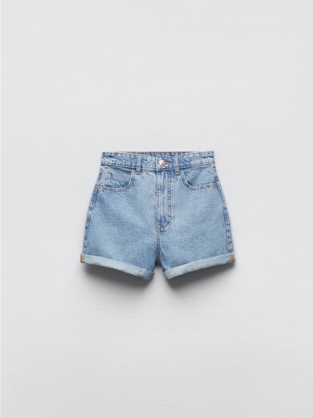 Two Zara High-Waist  Denim Shorts